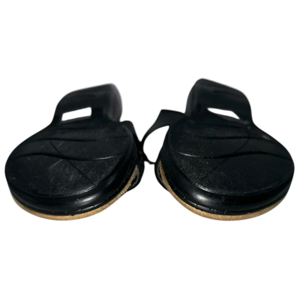 Pierre Dumas Black Strappy Slip‎ On/Hook Loop Sandals Shoes Wms 8.5US